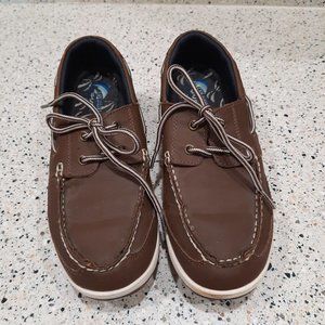 Island Surf Men's Boat Shoes Leather Dark Brown Size 8